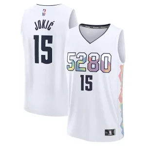 Charming Nikola Jokic Denver Nuggets Youth 2024/25 Fast Break Player Jersey   City Edition   White perfect for showing team spirit