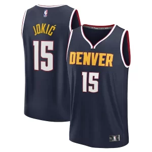 Stunning Nikola Jokic Denver Nuggets Fast Break Replica Player Jersey   Icon Edition   Navy for passionate basketball fans