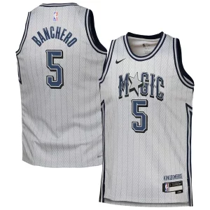 Stunning Paolo Banchero Orlando Magic Nike Youth 2024/25 Swingman Player Jersey   City Edition   Silver to stand out at the arena
