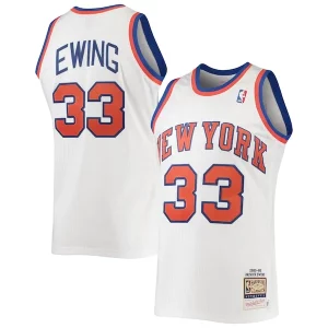 Fantastic Patrick Ewing New York Knicks 1985/86 Hardwood Classics Authentic Jersey   White to elevate your game - day look