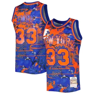 Exquisite Patrick Ewing New York Knicks 1985/86 Hardwood Classics Lunar New Year Swingman Jersey   Blue to stand out at the arena
