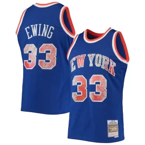 Magnificent Patrick Ewing New York Knicks 1991/92 Hardwood Classics NBA 75th Anniversary Diamond Swingman Jersey   Blue to stand out at the arena