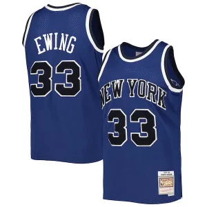 Gorgeous Patrick Ewing New York Knicks 1997/98 Hardwood Classics Off Court Swingman Jersey   Blue to stand out at the arena
