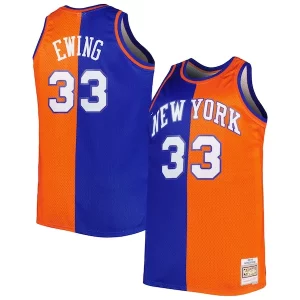 Stunning Patrick Ewing New York Knicks Big & Tall Hardwood Classics 1991/92 Split Swingman Jersey   Blue/Orange to elevate your game - day look
