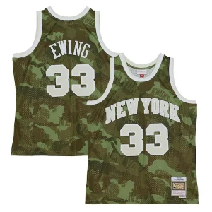 Superb Patrick Ewing New York Knicks Hardwood Classics 1991/92 Ghost Green Swingman Jersey   Camo perfect for showing team spirit