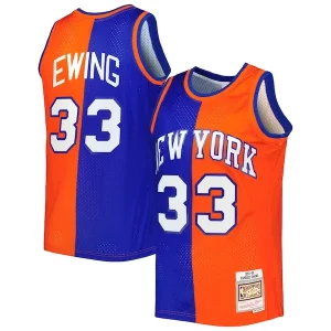 Exquisite Patrick Ewing New York Knicks Hardwood Classics 1991/92 Split Swingman Jersey   Blue/Orange to stand out at the arena