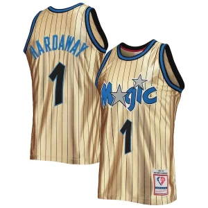 Fantastic Penny Hardaway Orlando Magic 75th Anniversary 1993/94 Hardwood Classics Swingman Jersey   Gold for ultimate sports enthusiasts