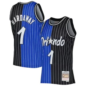 Gorgeous Penny Hardaway Orlando Magic Hardwood Classics 1994/95 Split Swingman Jersey   Blue/Black perfect for showing team spirit