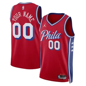 Premium Philadelphia 76ers Jordan Brand Unisex 2022/23 Swingman Custom Jersey   Statement Edition   Red for passionate basketball fans