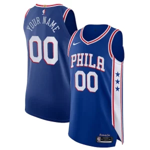 Exquisite Philadelphia 76ers Nike Custom Authentic Jersey   Icon Edition   Royal for passionate basketball fans
