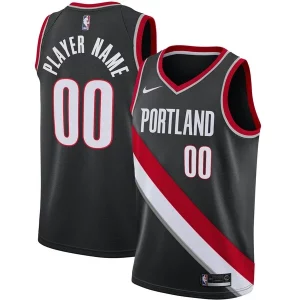 Superb Portland Trail Blazers Nike 2020/21 Swingman Custom Jersey   Icon Edition   Black to stand out at the arena