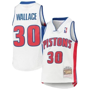 Fantastic Rasheed Wallace Detroit Pistons Youth 2003/04 Hardwood Classics Swingman Jersey   White for ultimate sports enthusiasts