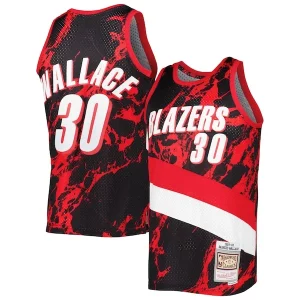 Gorgeous Rasheed Wallace Portland Trail Blazers 1999/00 Hardwood Classics Marble Swingman Jersey   Black for passionate basketball fans