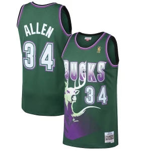 Fantastic Ray Allen Milwaukee Bucks 1996/97 Hardwood Classics Swingman Jersey   Kelly Green to stand out at the arena