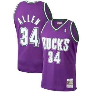 Stunning Ray Allen Milwaukee Bucks 2000/01 Hardwood Classics Swingman Jersey   Purple perfect for showing team spirit
