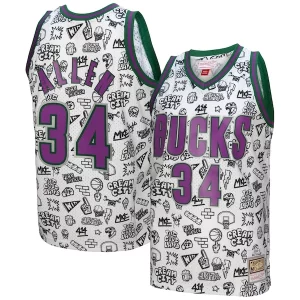 Superb Ray Allen Milwaukee Bucks 2000/01 Swingman Jersey   White perfect for showing team spirit