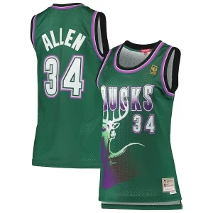 Fantastic Ray Allen Milwaukee Bucks Women's 1996/97 Hardwood Classics Swingman Jersey   Green for ultimate sports enthusiasts