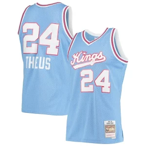 Fantastic Reggie Theus Sacramento Kings 1985/86 Hardwood Classics Swingman Jersey   Light Blue to elevate your game - day look