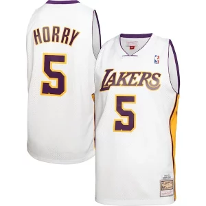 Stunning Robert Horry Los Angeles Lakers 2001/02 Hardwood Classics Swingman Jersey   White a must - have for collectors