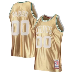 Magnificent Robert Parish Boston Celtics 75th Anniversary 1985/86 Hardwood Classics Swingman Jersey   Gold to stand out at the arena