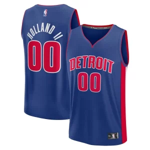 Magnificent Ron Holland II Detroit Pistons Fast Break Replica Player Jersey   Icon Edition   Blue perfect for showing team spirit