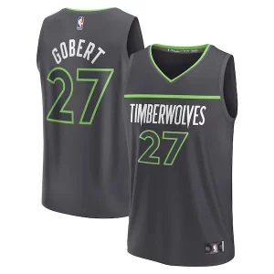 Stunning Rudy Gobert Minnesota Timberwolves Fast Break Replica Player Jersey   Statement Edition   Black to stand out at the arena