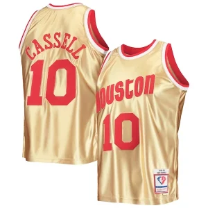 Magnificent Sam Cassell Houston Rockets 75th Anniversary 1993/94 Hardwood Classics Swingman Jersey   Gold to elevate your game - day look