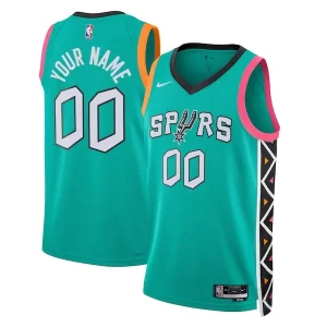 Premium San Antonio Spurs Nike Unisex 2022/23 2022/23 Swingman Custom Jersey   City Edition   Turquoise perfect for showing team spirit