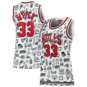Gorgeous Scottie Pippen Chicago Bulls Women's 1997 Doodle Swingman Jersey   White to elevate your game - day look