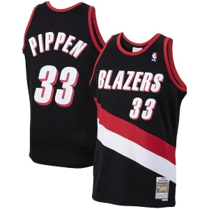 Gorgeous Scottie Pippen Portland Trail Blazers 1999/00 Hardwood Classics Swingman Jersey   Black to stand out at the arena