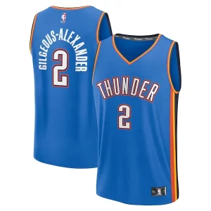 Magnificent Shai Gilgeous Alexander Oklahoma City Thunder Fast Break Replica Player Jersey   Icon Edition   Blue to stand out at the arena