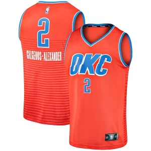 Exquisite Shai Gilgeous Alexander Oklahoma City Thunder Fast Break Team Replica Jersey   Statement Edition   Orange perfect for showing team spirit