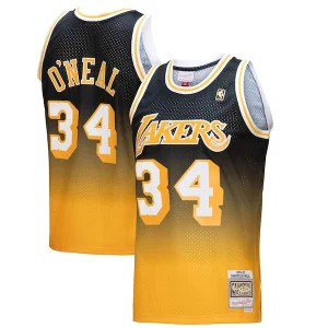 Charming Shaquille O'Neal Los Angeles Lakers 1996/97 Hardwood Classics Fadeaway Swingman Player Jersey   Gold/Black for ultimate sports enthusiasts