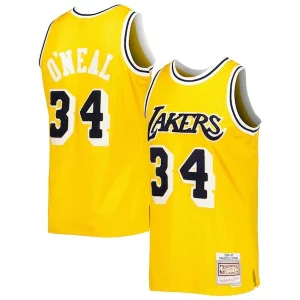 Charming Shaquille O'Neal Los Angeles Lakers 1996/97 Hardwood Classics Off Court Swingman Jersey   Yellow to elevate your game - day look