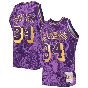 Magnificent Shaquille O'Neal Los Angeles Lakers Hardwood Classics 1996/97 Lunar New Year Swingman Jersey   Purple perfect for showing team spirit