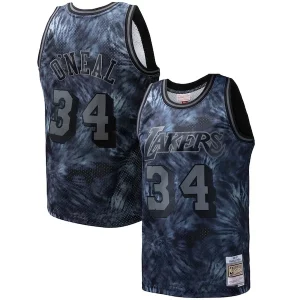 Charming Shaquille O'Neal Los Angeles Lakers Hardwood Classics 1996/97 Tie Dye Swingman Jersey   Black perfect for showing team spirit