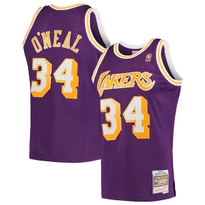 Premium Shaquille O'Neal Los Angeles Lakers Hardwood Classics Swingman Jersey   Purple/Royal/Gold a must - have for collectors