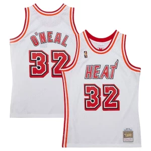 Gorgeous Shaquille O'Neal Miami Heat 2007/08 Hardwood Classics Swingman Jersey   White for passionate basketball fans