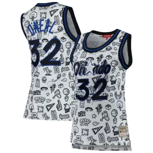 Gorgeous Shaquille O'Neal Orlando Magic Women's 1994 Doodle Swingman Jersey   White a must - have for collectors