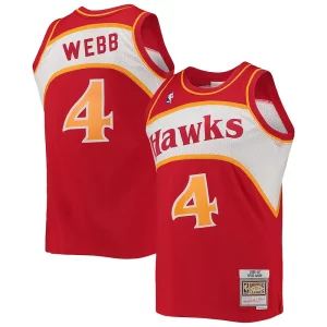 Magnificent Spud Webb Atlanta Hawks Hardwood Classics Swingman Jersey   Red perfect for showing team spirit