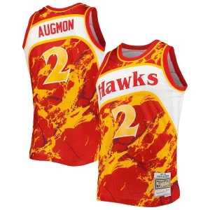 Fantastic Stacey Augmon Atlanta Hawks 1991/92 Hardwood Classics Marble Swingman Jersey   Red perfect for showing team spirit