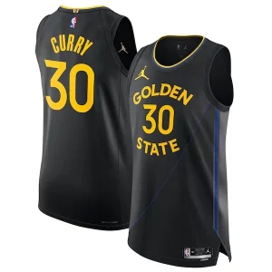 Stunning Stephen Curry Golden State Warriors Jordan Brand 2024/25 Authentic Jersey   Statement Edition   Black for passionate basketball fans