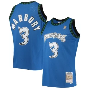 Exquisite Stephon Marbury Minnesota Timberwolves 1996/97 Hardwood Classics Swingman Jersey   Blue for ultimate sports enthusiasts