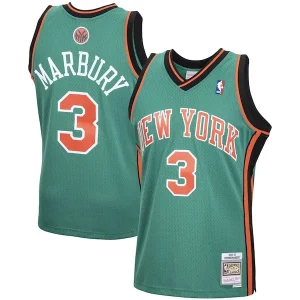 Superb Stephon Marbury New York Knicks 2001/02 Hardwood Classics Swingman Jersey   Green perfect for showing team spirit