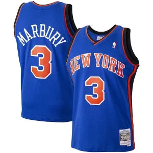 Gorgeous Stephon Marbury New York Knicks Hardwood Classics Swingman Jersey   Blue to stand out at the arena
