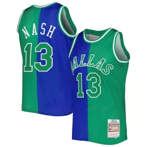 Premium Steve Nash Dallas Mavericks Hardwood Classics 1998/99 Split Swingman Jersey   Blue/Green to elevate your game - day look