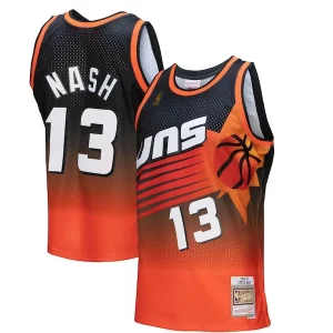 Gorgeous Steve Nash Phoenix Suns 1996/97 Hardwood Classics Fadeaway Swingman Player Jersey   Orange/Black to stand out at the arena