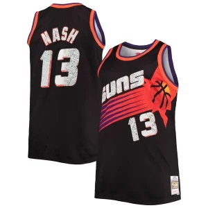 Stunning Steve Nash Phoenix Suns Big & Tall 1996/97 NBA 75th Anniversary Diamond Swingman Jersey   Black perfect for showing team spirit
