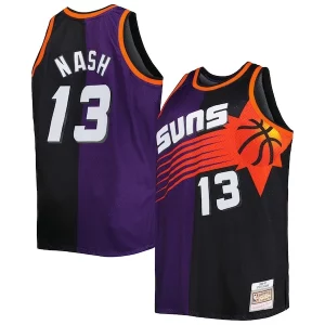 Fantastic Steve Nash Phoenix Suns Big & Tall Hardwood Classics 1996/97 Split Swingman Jersey   Purple/Black to stand out at the arena
