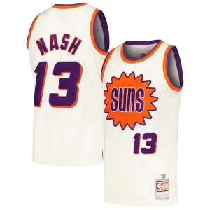 Superb Steve Nash Phoenix Suns Chainstitch Swingman Jersey   Cream to elevate your game - day look